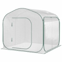 Instant 7' x 6' Backyard Pop-Up Greenhouse, Portable for Tropical Plants, White