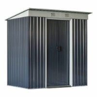 7' x 4' Metal Outdoor Storage Tool Garden Shed w/ 2 Air Vents for Backyard