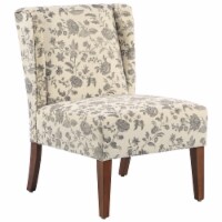 Paris Patterned Accent Chair w/Mid-Back Padded Cushion Support & Solid Wood Legs