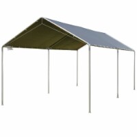 2-Room Strong & Stable Vehicle & Car Tent w/ Weather Resistant PE Roof, Grey