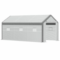 Huge Outdoor Walk-In Plant Hot House with 8 Closeable Windows & Weather Cover