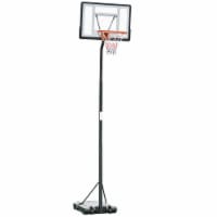 Basketball Hoop, Height Adjustable Pole with Roller Base, Black