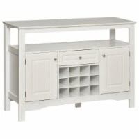 Minimalist Food and Drink Buffet Sideboard with Storage and Natural Wood Top