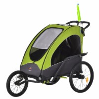 Child Bike Trailer 3 In1 Foldable Jogger 2-Seat Baby Stroller w/ Shock Absorber