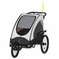 Child Bike Trailer 3 In1 Foldable Jogger 2-Seat Baby Stroller w/ Shock Absorber