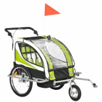 Multi-Use Children's Trailer w/ Reflectors & 5 Point Harness, Green