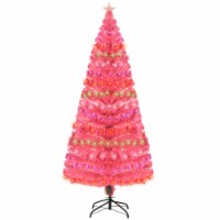 Artificial Christmas Tree 6' Indoor Realistic Holiday Decoration, 230 Tips, Pink
