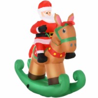6' Inflatable Christmas Santa Claus Riding Horse Blow-Up Outdoor Display w/ LEDs