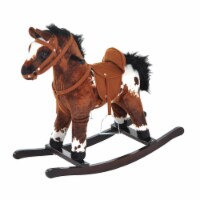 Kids Toy Rocking Horse Wood Plush Pony Traditional Gift w/Neigh Sound Toddlers