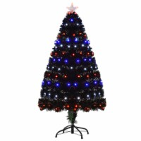 4FT Tall Fake Tree Multi-Colored Pre-Light Holiday Christmas Decor, Black