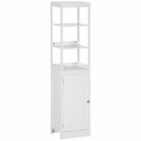 Restroom High Cupboard For Easy Organization w/5 Total Counter Shelving & Doors