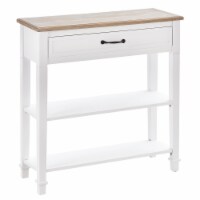 Freestanding Wooden Nightstand with 2 Open Shelving Spaces and Pull-Put Drawer