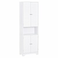 Modern Toliet Vanity Case w/Duo Entry and Moveable Counters, White