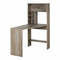Modern Computer Office Desk Wood Corner Desk with Multi-Tier Storage Shelf
