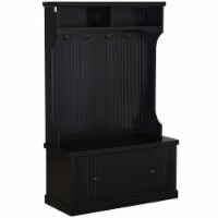 Hall Coat & Shoe Storage Cupboard  Corner Hall Tree, Black