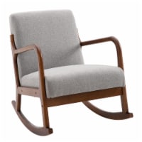 Wooden Framed Living Room Side Chair with Thick Padded Cushions and Back Support