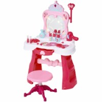 Kid's Vanity Table Collection for Girls, Princess Makeup Set, Pink and White