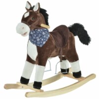 Indoor Children Rocker Animal Horse Kids Chair Toy for Children 3-6 Years, Brown