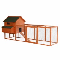 Solid Fir Wooden Backyard Chicken Coop Hen House with Attached Nesting Cube