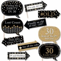 Big Dot of Happiness Funny Adult 30th Birthday Gold - Birthday Party Photo Booth Props 10 Pc