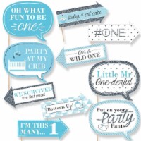 Big Dot of Happiness Funny 1st Birthday Boy - Fun to be One - Party Photo Booth Props 10 Pc