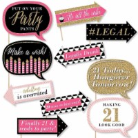 Big Dot of Happiness Funny Finally 21 Girl - 21st Birthday Party Photo Booth Props 10 Pc