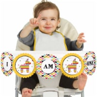 Big Dot of Happiness Let's Fiesta Mexican Fiesta 1st Birthday Highchair Decor I Am One Banner