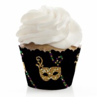 Big Dot of Happiness Mardi Gras - Masquerade Party Decor - Party Cupcake Wrappers - Set of 12