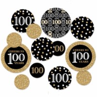 Big Dot of Happiness Adult 100th Birthday Gold - Birthday Party Decors - Large Confetti 27 Ct