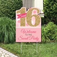 Big Dot of Happiness Sweet 16 - Party Decorations - Birthday Party Welcome Yard Sign