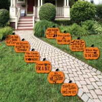 Big Dot of Happiness Funny Trick or Treat - Pumpkin Lawn Outdoor Halloween Yard Decor 10 Pc