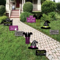 Big Dot of Happiness Happy Halloween - Witch Lawn Decor - Outdoor Halloween Yard Decor 10 Pc