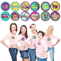 Big Dot of Happiness 60's Hippie - 1960s Groovy Funny Name Tags - Party Badges Sticker 12 Ct