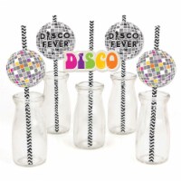 Big Dot of Happiness 70's Disco - Paper Straw Decor - 1970's Disco Fever Striped Straws 24 Ct