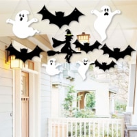 Big Dot of Happiness Hanging Scary Squad - Witch, Bats & Ghosts Outdoor Halloween Decor 10 Pc