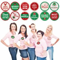 Big Dot of Happiness Ugly Sweater Contest Awards Christmas Funny Name Tag Badge Sticker 12 Ct