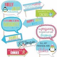 Big Dot of Happiness Funny Holly Jolly Penguin - Holiday & Christmas Photo Booth Props 10 Pc