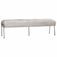 Merritt Velvet Fabric Pleated Bench - Dulce Sand