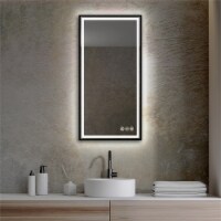 Blossom Stellar 18  Matte Black Frame LED Glass Mirror with Antifog