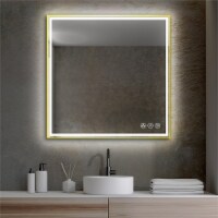 Blossom Stellar 36  Brush Gold Frame LED Glass Mirror with Antifog