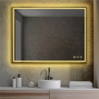 Blossom Stellar 48  Brush Gold LED Glass Mirror with Antifog