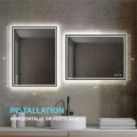Blossom Stellar 48  Matte Black Frame LED Glass Mirror with Antifog