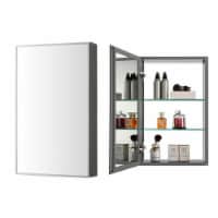 15 Inch Aluminum Bathroom Medicine Cabinet with Recess Or Surface Mount 15x26