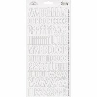 Doodlebug Skinny Cardstock Alpha Stickers 6 X13  2/Pkg-Lily White