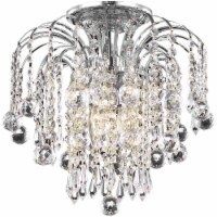 Elegant Lighting LD6802F12C 12 x 12 in. Addison Collection Chrome Flush Mount