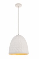 Clio Collection Pendant D11.8 H12.8 Lt:1 Outside frosted white and Inside Gold Leaf Finish