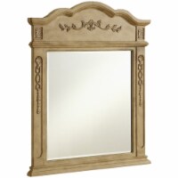 Elegant Decor Danville 38  x 32  Wood Frame Bathroom Mirror in Antique Beige