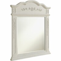 Elegant Decor Danville 38  x 32  Wood Frame Bathroom Mirror in Antique White