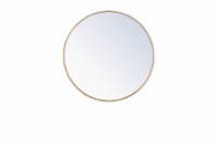 Elegant Decor Eternity 24  Round Metal Frame Mirror in Brass