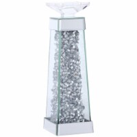 Elegant Decor Sparkle 12  Contemporary Silver Crystal Pillar Candleholder